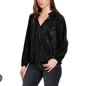 Anthropologie Waverly Grey Black Textured Blouse